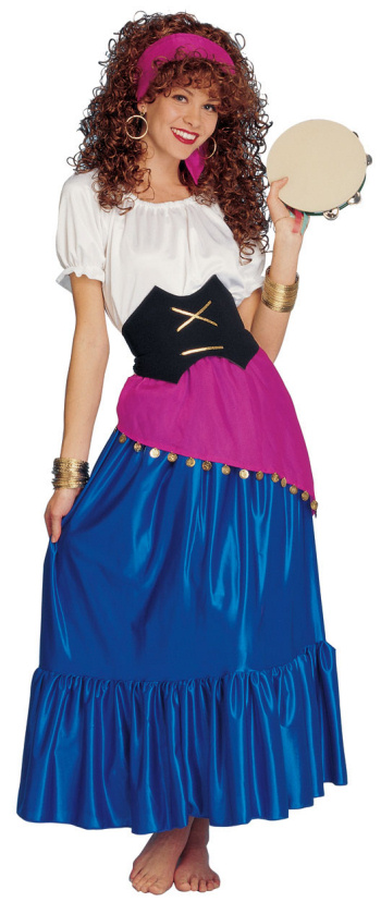 Gypsy Fancy Dress Ladies Costume Romany Esmeralda s M